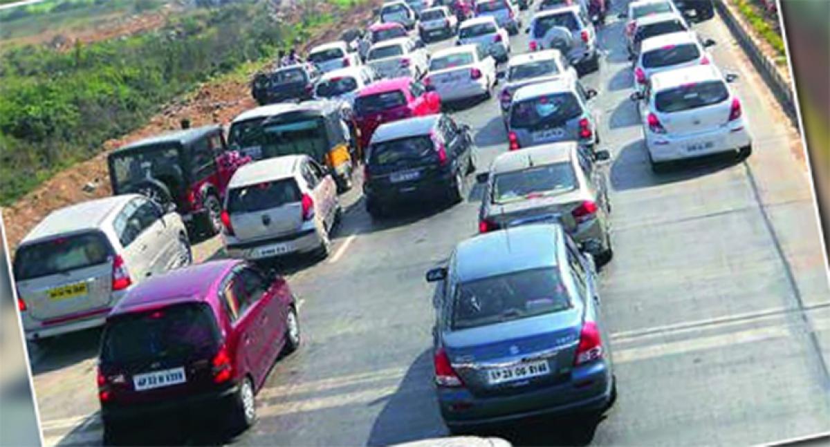 Traffic jam on highways